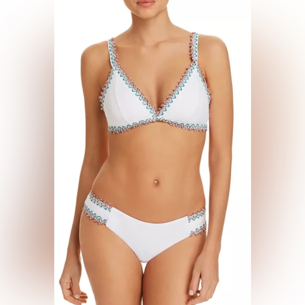 NEW BECCA by Rebecca Virtue Mardi Gras Crochet White Bikini Bottom XL